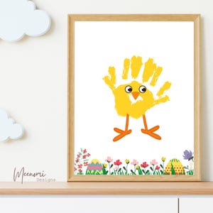 Easter Chick Handprint, Footprint Art, DIY Baby Keepsake, Toddler Craft, Spring Chick Printable, Instant Download, Easter Chick Handprint