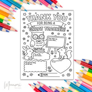 Lehrer Wertschätzung Printable Lehrer Wertschätzung Woche Geschenk Danke Lehrer Geschenke Färbung KARTEN Seiten Schule Sofortiger digitaler Download