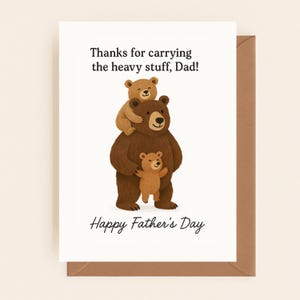 Bär Vatertagskarte, süße Papa Karte, Waldtier druckbare Karte für Papa, digitale Vatertagskarte, Sofort Download, Vatertag