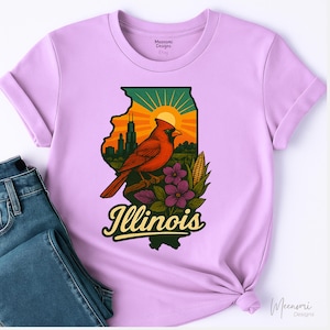 illillium Zustand PNG | Digitaler Download für Sublimation & DTF | Transparenter Hintergrund Illinois Clipart | Cricut DIY | US Bundesstaat Illinois png