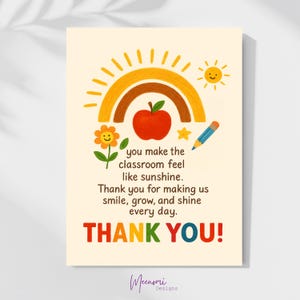 Tarjeta de agradecimiento para maestros IMPRIMIBLE, Tarjeta de agradecimiento para maestros, Eres apreciado, Regalos para maestros, Tarjeta de agradecimiento para maestros de fin de año escolar