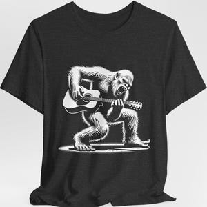 Bigfoot Playing Guitar Shirt Funny Bigfoot Shirt Funny Guitar Player Tshirt Guitar Player Dad Guitar Player Gift Rocker Shirt Rock And Roll