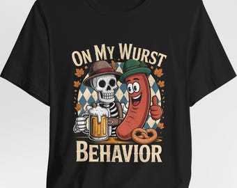 Oktoberfest Shirt, On My Wurst Behavior, Vintage Beer Shirt