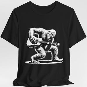 Bigfoot Playing Guitar Shirt Funny Bigfoot Shirt Funny Guitar Player Tshirt Guitar Player Dad Guitar Player Gift Rocker Shirt Rock And Roll