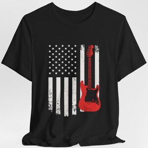 American Flag Guitar Player Shirt Guitar T-Shirts Bass Player Gift For Guitarist Gift Country Music Tees Guitarist Wife Dad Guitar Shirt USA