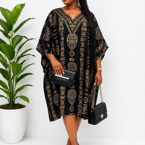 black and gold african print dress Faridda Gold Embroidered Black Brocade African Top and Skirt Suit for Women Luxury African Clothing, Formal African 2Piece Set by Dupsies African