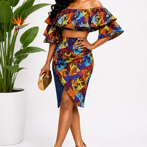 crop top skirt party dress Sequin Two Piece Co-ord Set Crop Top And Mini Skirt Birthday Party Outfit  For Women 2026