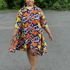 Floral Ankara Dress: Up and Low Style African Print