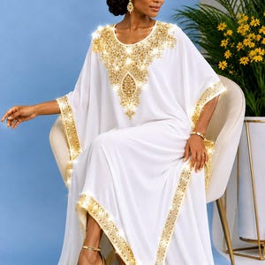 african white and gold dress senegalese bazin styles 2024