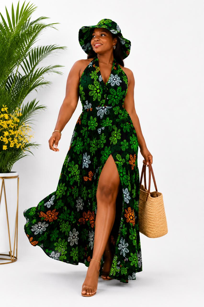 Green Orange Dress