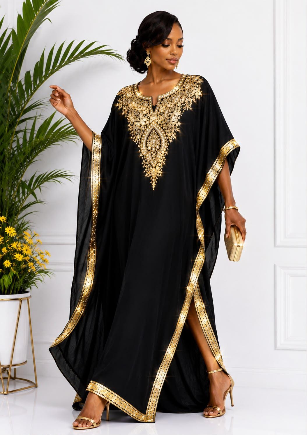 Gold Two Piece Dress for Women