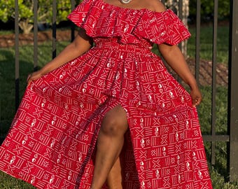 African skirt and Top Print | African Wax Deshiki Set with Vibrant Design |  African Women Clothings | Ankara Skirt Top