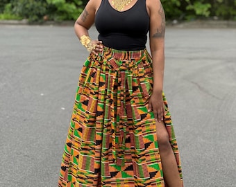 【最終値下げ】African print design skirt maxi-skirt-kara-african-print-
