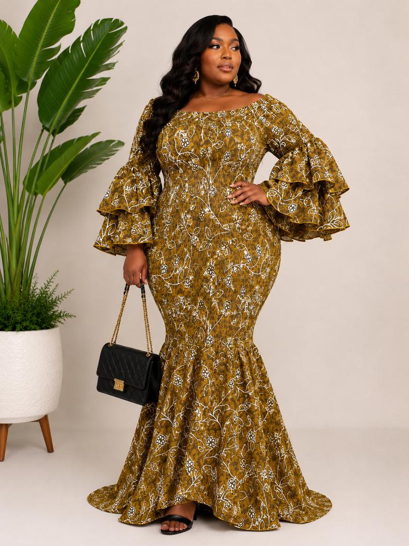 jacky glitter long sleeve corset dress in black African Print Elastic Maxi – Mustard Floral Ankara Gown With Ruffle Sleeves, Formal Dress, Stretch Fit Party Outfit high front slit. MISSGUIDED Elegant Halter Neck Size:UK 18/US 14/EU 46 Sweep Train Prom Dress