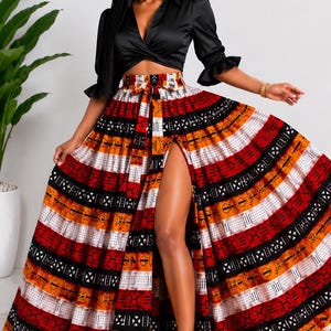 African Print Maxi Skirt – Colorful Patchwork Ankara Maxi Skirt, Long Skirt for Women