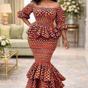 African Peplum Dress - Etsy African Peplum Dress - Etsy