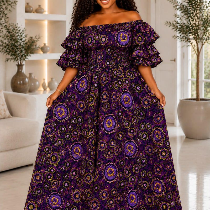 Purple Print Maxi Dress Etsy purple-print-maxi-dress-etsy