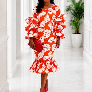 african fitted dress African Print Fitted Dress with Collar Pure Gazelle