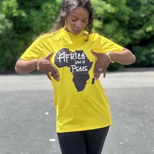 Camiseta unisex de cuello redondo con mapa africano: camiseta con estampado de África para el orgullo cultural