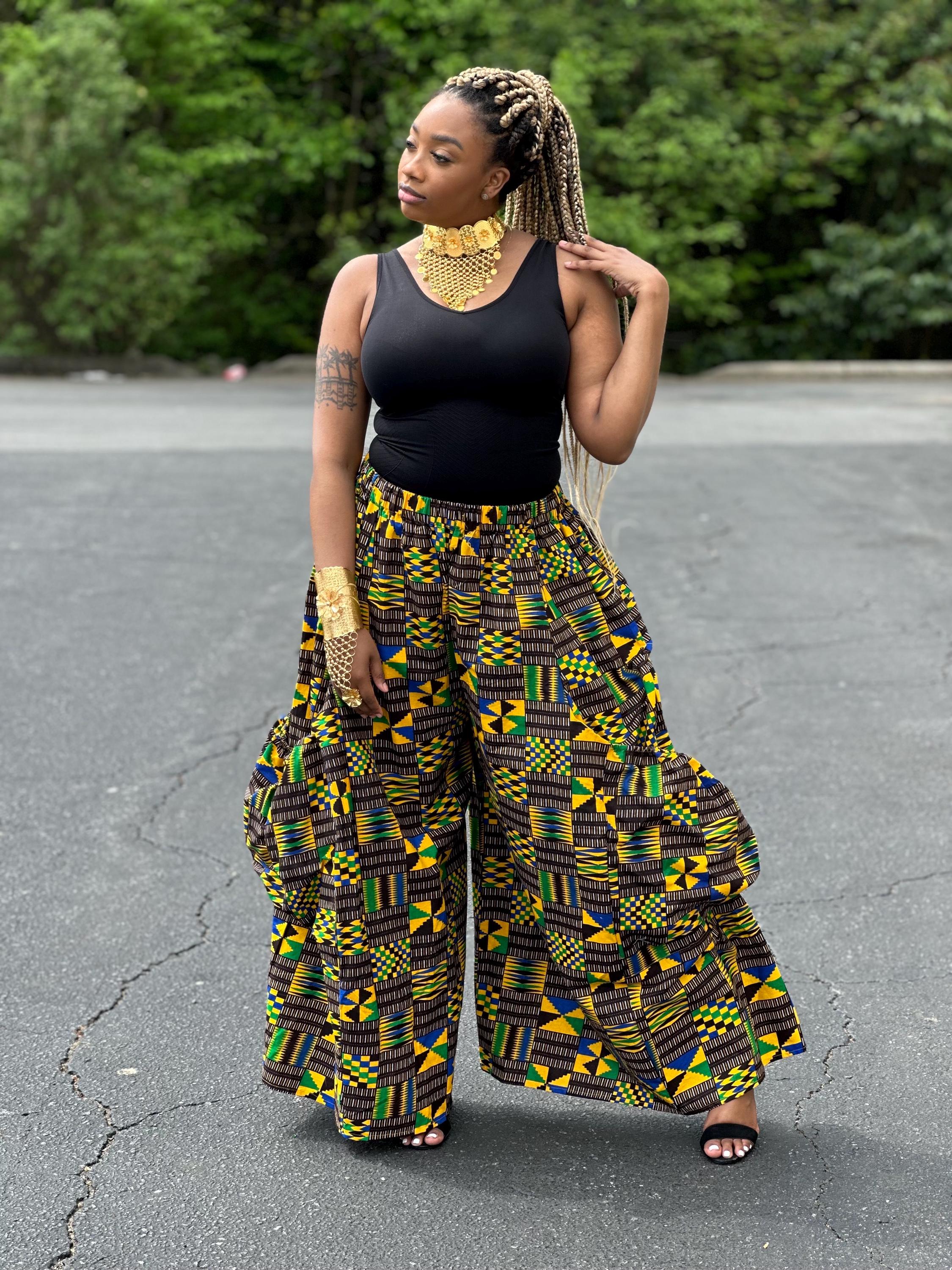 Haut En Pagne Sur Pantalon Pantalon Jemila Imprimé Africain Robes