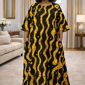 Black and Yellow Dress - Etsy Black and Yellow Dress - Etsy