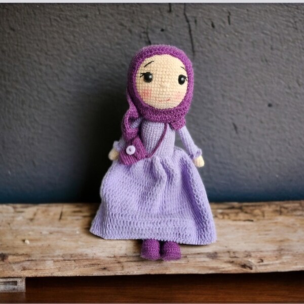 Poupée hijab, poupée islamique, poupée musulmane, poupée Amigurumi à vendre, cadeau de l'Aïd, poupée halal, bébé hijabi, jouets au crochet, poupée modeste, 30 cm