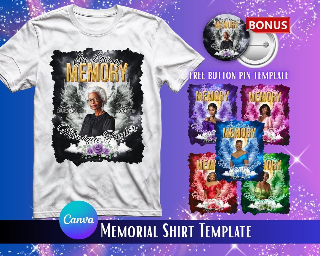 In Loving Memory Shirt Canva Template, RIP Bootleg Tee, Black Stairway