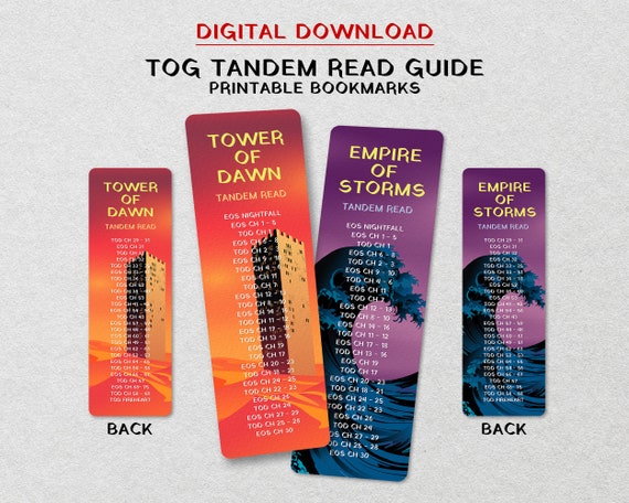 Throne of Glass - Tandem Read Bookmarks, Tower Of Dawn, Empire of Storms, Sarah J. Maas, EOS, ROD, SJM