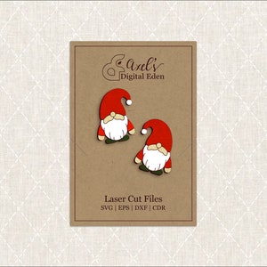 Leuke kabouteroorbellen SVG | Winter oorbellen sjabloon, kerst Fugly sieraden Glowforge lasergesneden bestand, personaliseren commercieel gebruik SVG