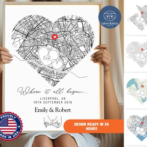 Carte personnalisée | La carte de notre première maison | Cadeau de Saint-Valentin pour lui | Cadeau d'anniversaire | Cadeau de mariage personnalisé | Impression du plan de la ville | TÉLÉCHARGEMENT NUMÉRIQUE