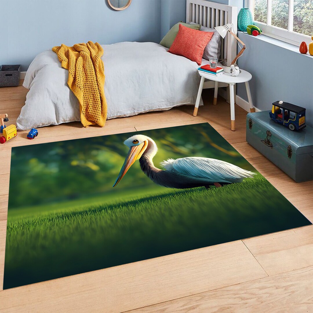 Pelican Rug Animals for Kids Animal Art Home Decor Baby Etsy