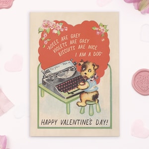 I BISCOTTI SONO BELLI / poesia carina, divertente, vintage sul cane, biglietto di San Valentino