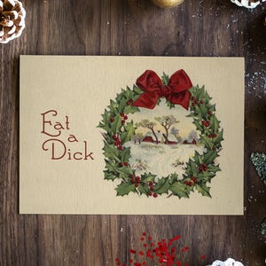COME UN P*TO / divertidas, malas e insultantes tarjetas navideñas retro vintage