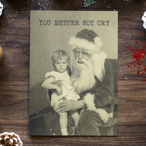 É MELHOR NÃO CHORAR | Cartões de Natal assustadores e vintage com Papai Noel