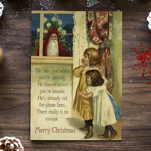 PAS D'ÉCHAPPEMENT | Cartes de Noël rétro vintage amusantes