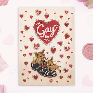 GAY FÜR SIE | süße, fröhliche, kokette, vintage Valentinstagskarte