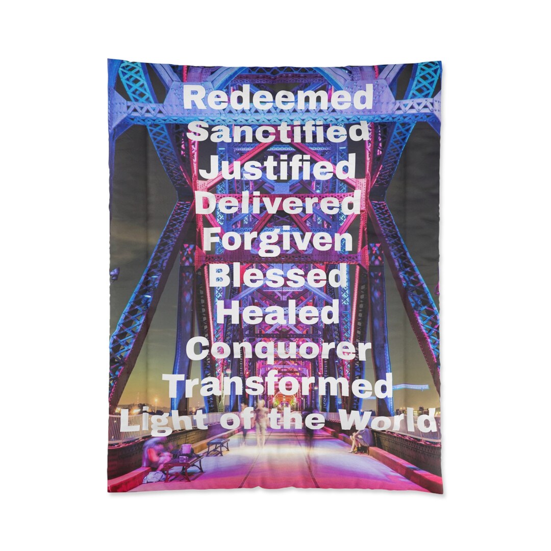 Comforter Christian Bible Verse Prayer Inspirational Spiritual Etsy