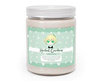 Basil Scented Soy Wax Candle – Herbal Gardens, Eucalyptus & Lavender, 9oz