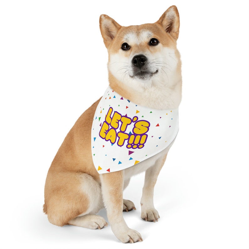Chica Pet Bandana Collar, Dog Cat Accessories, Pet Scarf, Nights at Freddy Gift, Pet Clothes, Dog Clothing, Cat Clothing image 1
