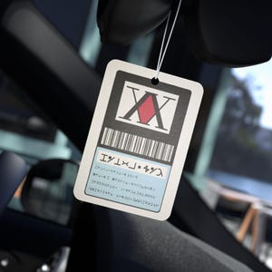 Jagdschein Auto erfrischer | Anime-Thema Lufterfrischer | Lizenz Auto Accessoire | Anime-Geschenke