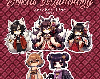 Juego de pegatinas de mitología Yokai / Pegatinas de anime japonés, primera oleada
