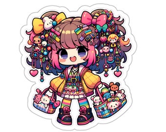 Nanami Decora Kei Sticker – Glossy J-Fashion Anime Girl