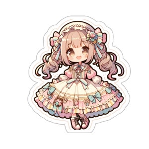 Yumeko - Sweet Lolita Kiss-Cut Sticker, Lolita Dress Anime, Harajuku Kawaii, Sticker Anime Gift, Decal Sticker