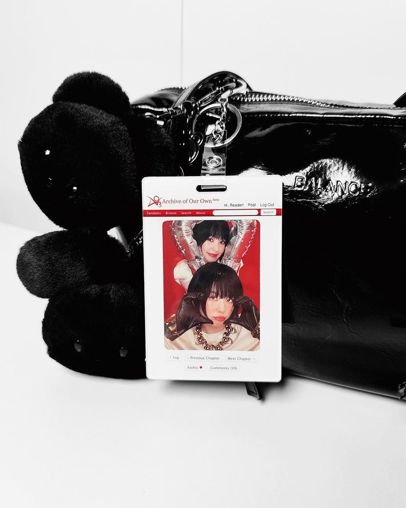 AO3 Acrylic Photocard Holder | Fanfiction Kpop Photo Frame Cardholder Keychain image 3