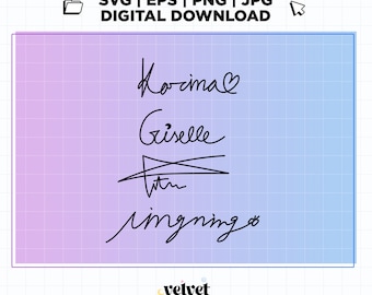 AESPA Autograph Signature Kpop Vector Files (Digital Download)