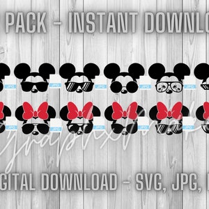 Magical Vacation Clip Art | 12 Pack Sunglasses | Clipart Bundle Mouse Bundle  SVG JPG PNG Digital Files