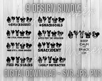 Ici pour le parc à thème Snacks | Snaccident Donnez-moi des collations ici pour les collations On peut facilement distraire les objectifs de collation Snack Squad SVG JPG PNG numérique
