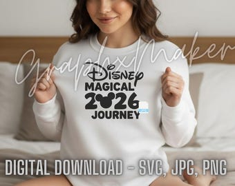 Family Trip 2026 SVG PNG, Magical Journey 2026 Shirt Design, Mouse Inspired Vacation Cut File Mickey
