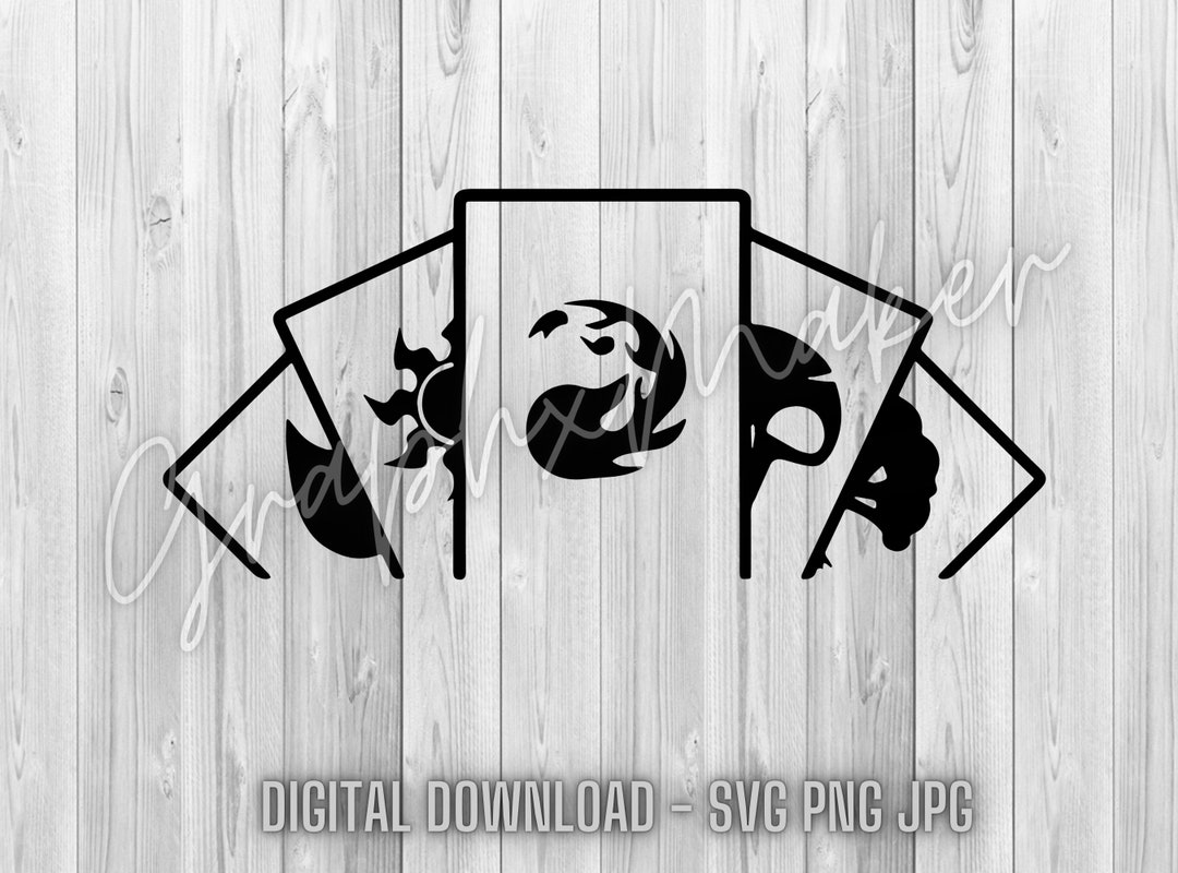 Magic the Gathering Stacked Cards With Symbols Design SVG JPG PNG Mtg