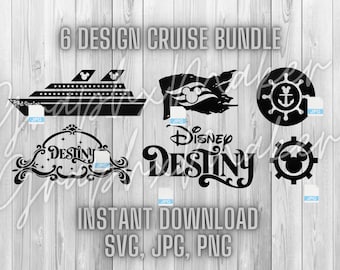 Magical Cruise | 14 Pack Mickey Cruise Clipart Bundle Destiny Cruise Ship Travel Vacation Anchor Pirate Flag SVG JPG PNG